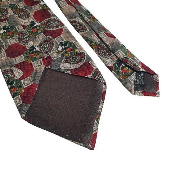 Vintage Mickey Co Disney Atlas Design Silk Tie Gothenburg Sweden Mouse Designer - Picture 5 of 5